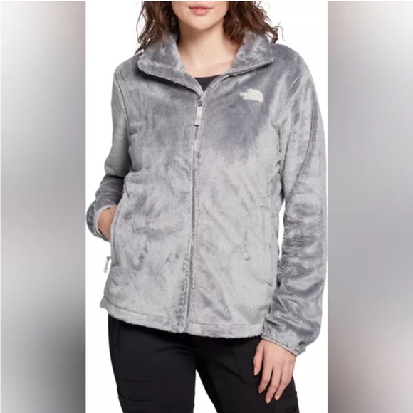 The north face NWOT‎ women's osito full zip silver/gray jacket size medium Teddy - Picture 1 of 10